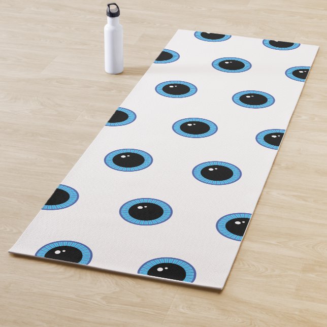 Funny Cute Blue Eyes Yoga Mat (In Situ)