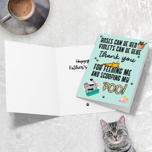 Funny Cute Blue Happy Father's Day From Cat Card