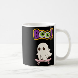 Funny Cute Boo Ghost Skateboarding For Party Or Te Coffee Mug