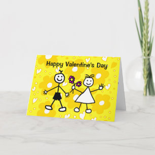 Funny Cute Boy Girl Valentine's Day Card