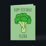 Funny Cute Broccoli Green Veggie Birthday Card<br><div class="desc">Funny Cute Broccoli Green Veggie Birthday, a cute and funny design for anyone looking for some vegan designs to offer on someone's special day. If you're looking for some funny birthday cards for vegans, vegan themed birthday cards, vegetable birthday cards or broccoli birthday cards. The design features a cute kawaii...</div>
