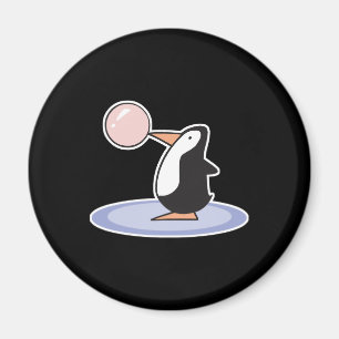 funny cute bubble gum penguin magnet
