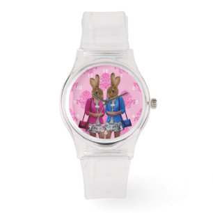 Funny cute bunny rabbits watch