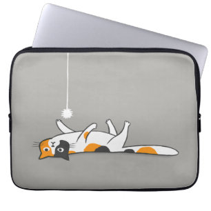Funny Cute Calico Cat   Pet Kitty Lover's Laptop Sleeve