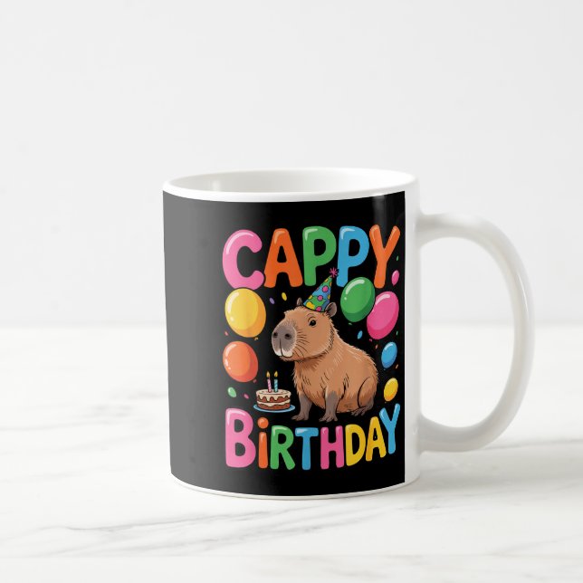 Funny Cute Capy Capybara Animal Birthday Party Sup Coffee Mug (Right)