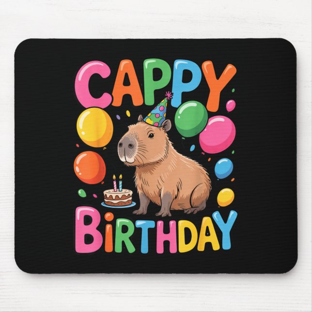 Funny Cute Capy Capybara Animal Birthday Party Sup Mouse Mat (Front)