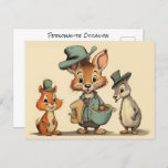 Funny Cute Cartoon Animal Couriers Any Occasion Postcard<br><div class="desc">The "Cute Cartoon Animal Couriers Deliver Any Occasion Postcard” is a charming and versatile card featuring a delightful vintage-inspired design. The card showcases adorable cartoon animal couriers, delivering that special gift. The vintage aesthetic adds a timeless and nostalgic appeal to the card, making it suitable for various occasions and recipients.....</div>