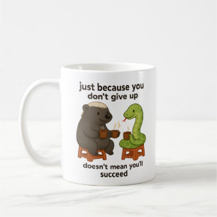 Funny, cute, cartoon animal snake short quote gift coffee mug
