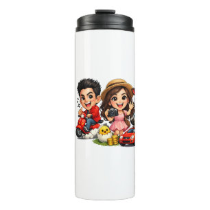 Funny Cute Cartoon Caricature Friends and Cow Mug