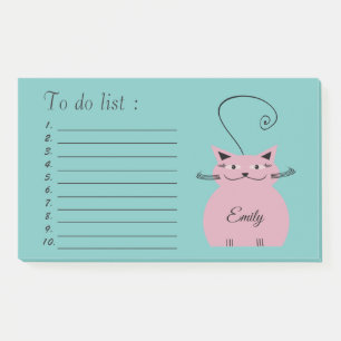 Funny cute cartoon cat "to do list" post-it notes