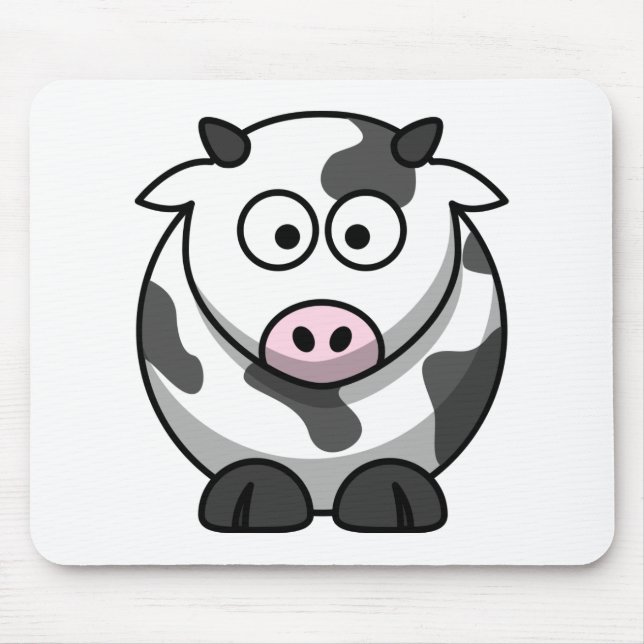 Funny Cute Cartoon Cow Animal Mouse Mat (Front)