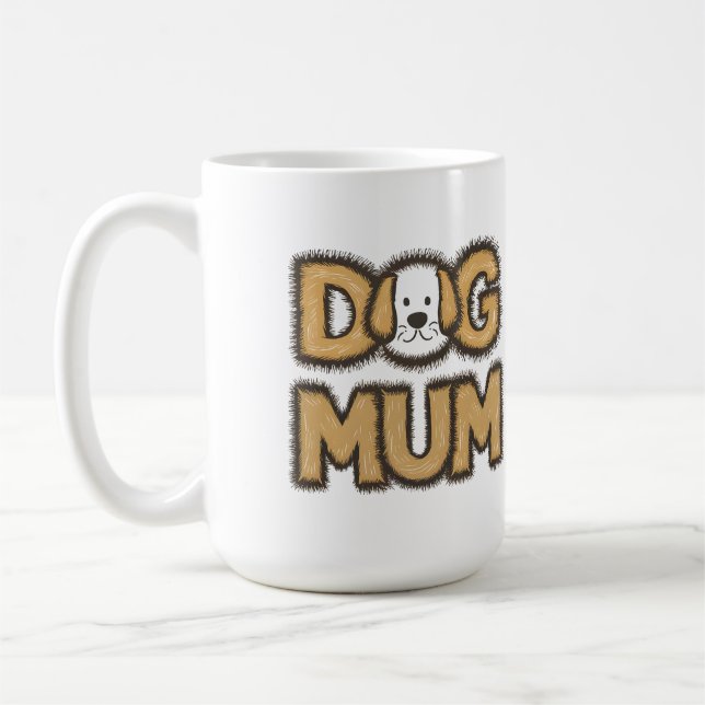 Funny cute cartoon dog mum mother's day coffee mug (Left)