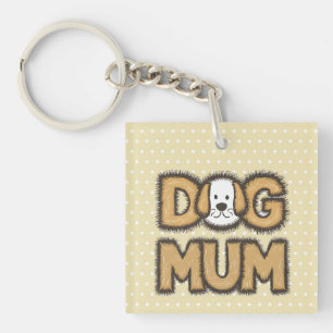Funny cute cartoon dog mum mother's day key ring