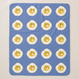 Funny Cute Cartoon Eggs Humour Food Pun Sherpa Blanket