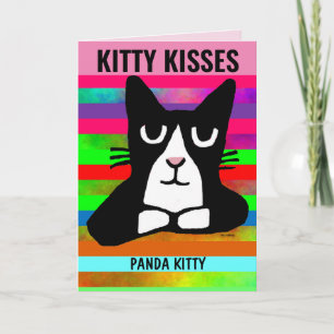 FUNNY CUTE CAT BIRTHDAY PANDA KITTY GREETING CARD