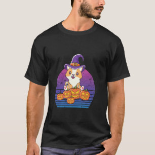 Funny cute Cat celebrate boo sheet pumpkin for Hal T-Shirt