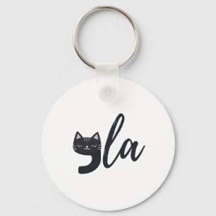 Funny Cute Cat Comma La Funny Kamala Harris Presid Key Ring