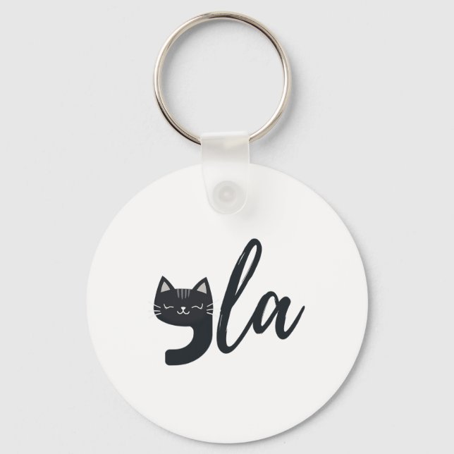 Funny Cute Cat Comma La Funny Kamala Harris Presid Key Ring (Front)