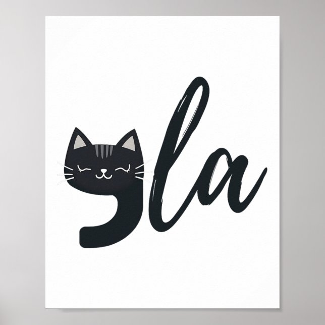 Funny Cute Cat Comma La Funny Kamala Harris Presid Poster (Front)