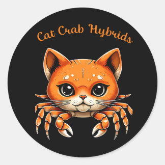 Funny Cute Cat Crab Creature Tee for AnimalT-Shirt Classic Round Sticker
