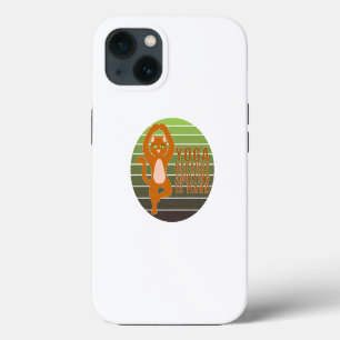 Funny cute cat doing yoga. funny yoga design iPhone 13 case