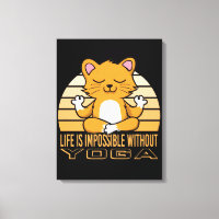 Funny cute cat doing yoga. funny yoga quotes