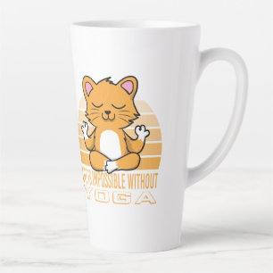 Funny cute cat doing yoga. funny yoga quotes latte mug