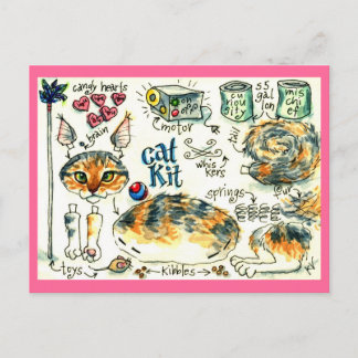 Funny, cute cat kitten postcards