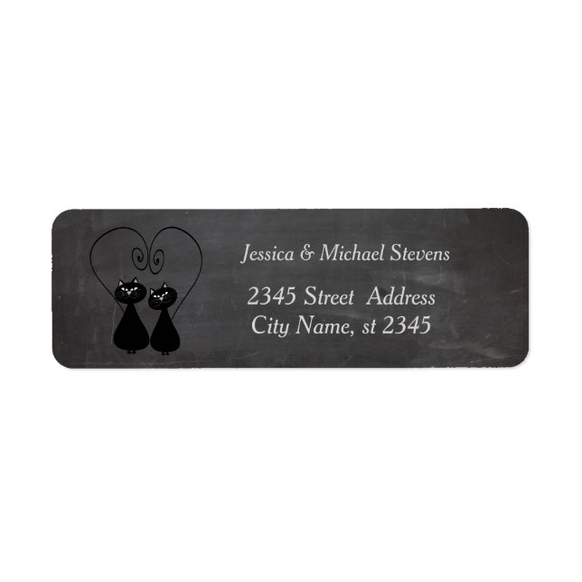 Funny cute cat love couple chalkboard wedding (Front)