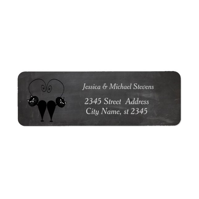 Funny cute cat love couple chalkboard wedding (Front)