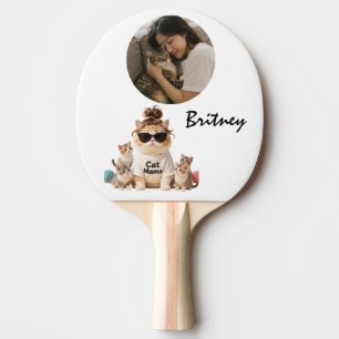 Funny Cute Cat Mama Kittens Photo Ping Pong Paddle