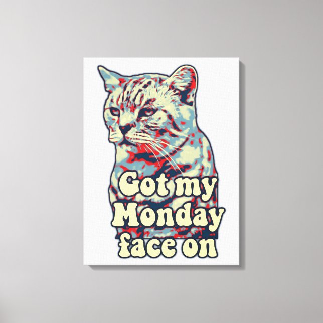 Funny cute cat meme for cat lovers & kitty owners canvas print (Front)