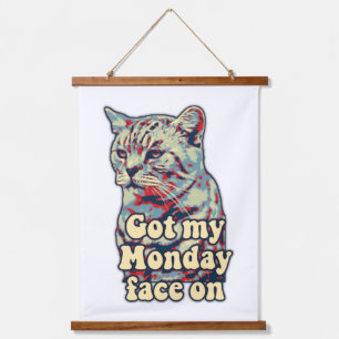 Funny cute cat meme for cat lovers & kitty owners hanging tapestry