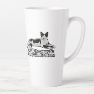 Funny cute cat meme for cat owners and cat lovers latte mug