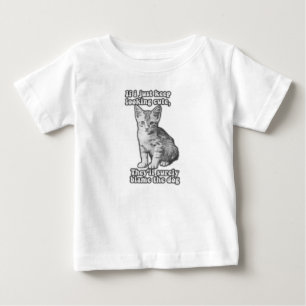 Funny cute cat meme for cat owners & kitty lovers baby T-Shirt