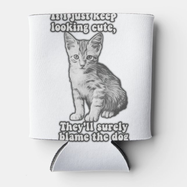 Funny cute cat meme for cat owners & kitty lovers can cooler (Front)