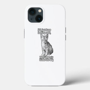 Funny cute cat meme for cat owners & kitty lovers iPhone 13 case