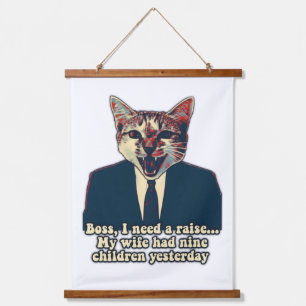 Funny cute cat meme for cat persons and cat lovers hanging tapestry