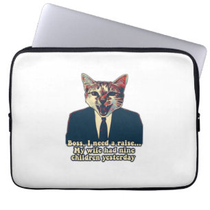 Funny cute cat meme for cat persons and cat lovers laptop sleeve