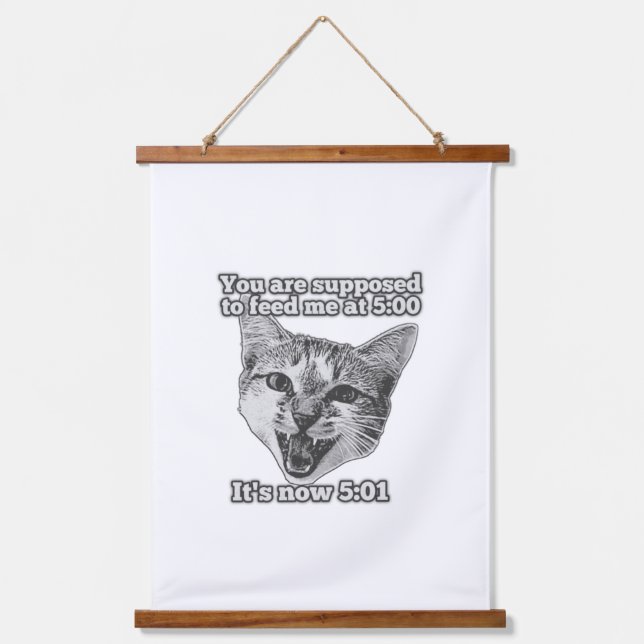 Funny cute cat meme for cat persons and cat owners hanging tapestry (Front)