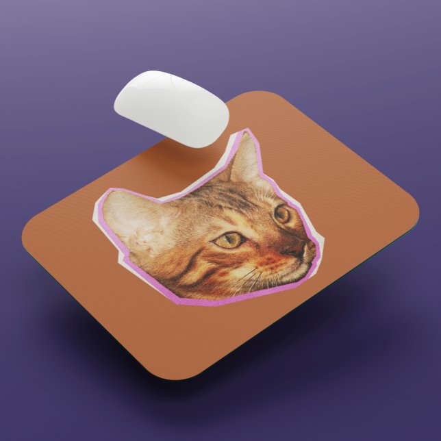 Funny Cute Cat Mixed Media Collage Mouse Mat (Creator Uploaded)