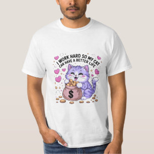 😺 Funny Cute Cat Money Bag T-Shirt 💰   Cat Lover