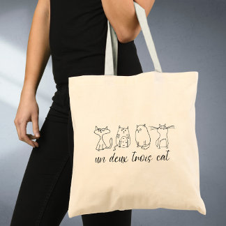 Funny Cute Cat Un Deux Trois  Tote Bag
