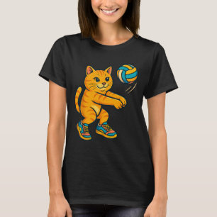 Funny Cute Cat Volleyball Player Fan Tee Trainer T