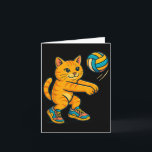 Funny Cute Cat Volleyball Player Fan Tee Trainer T Card<br><div class="desc">Funny Cute Cat Volleyball Player Fan Tee Trainer Team</div>