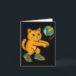 Funny Cute Cat Volleyball Player Fan Tee Trainer T Card<br><div class="desc">Funny Cute Cat Volleyball Player Fan Tee Trainer Team</div>