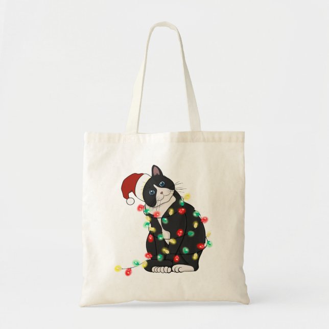 Funny Cute Catmas Cat Tote Bag (Front)