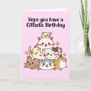 Funny Cute Cats Birthday Greeting Card