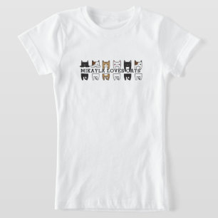 Funny Cute Cats Frame Message T-Shirt