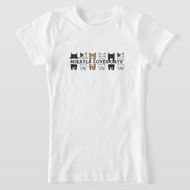 Funny Cute Cats Frame Message T-Shirt (Laydown)